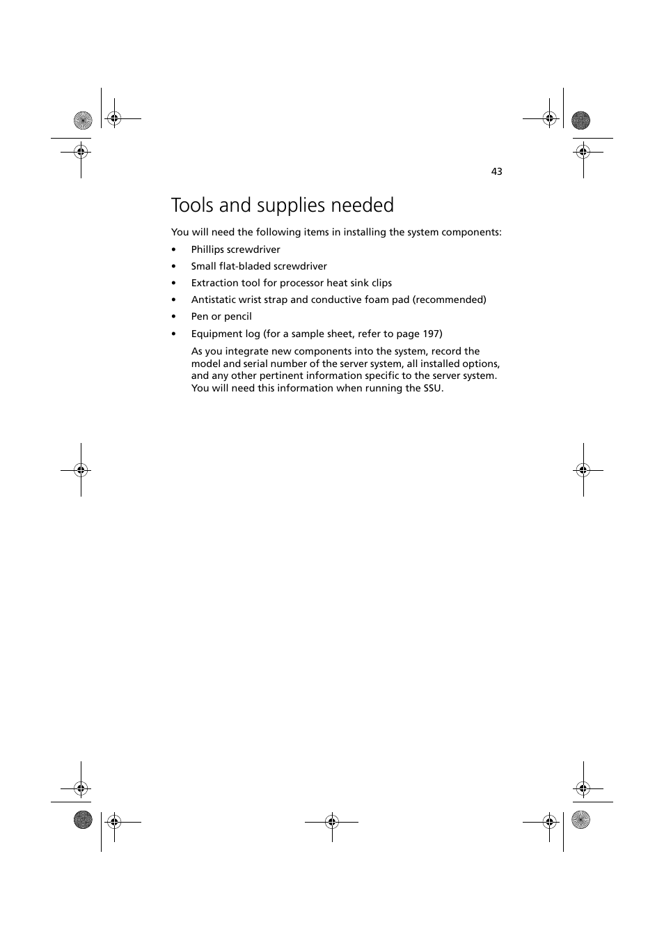 Tools and supplies needed | Acer Altos G900 User Manual | Page 59 / 248