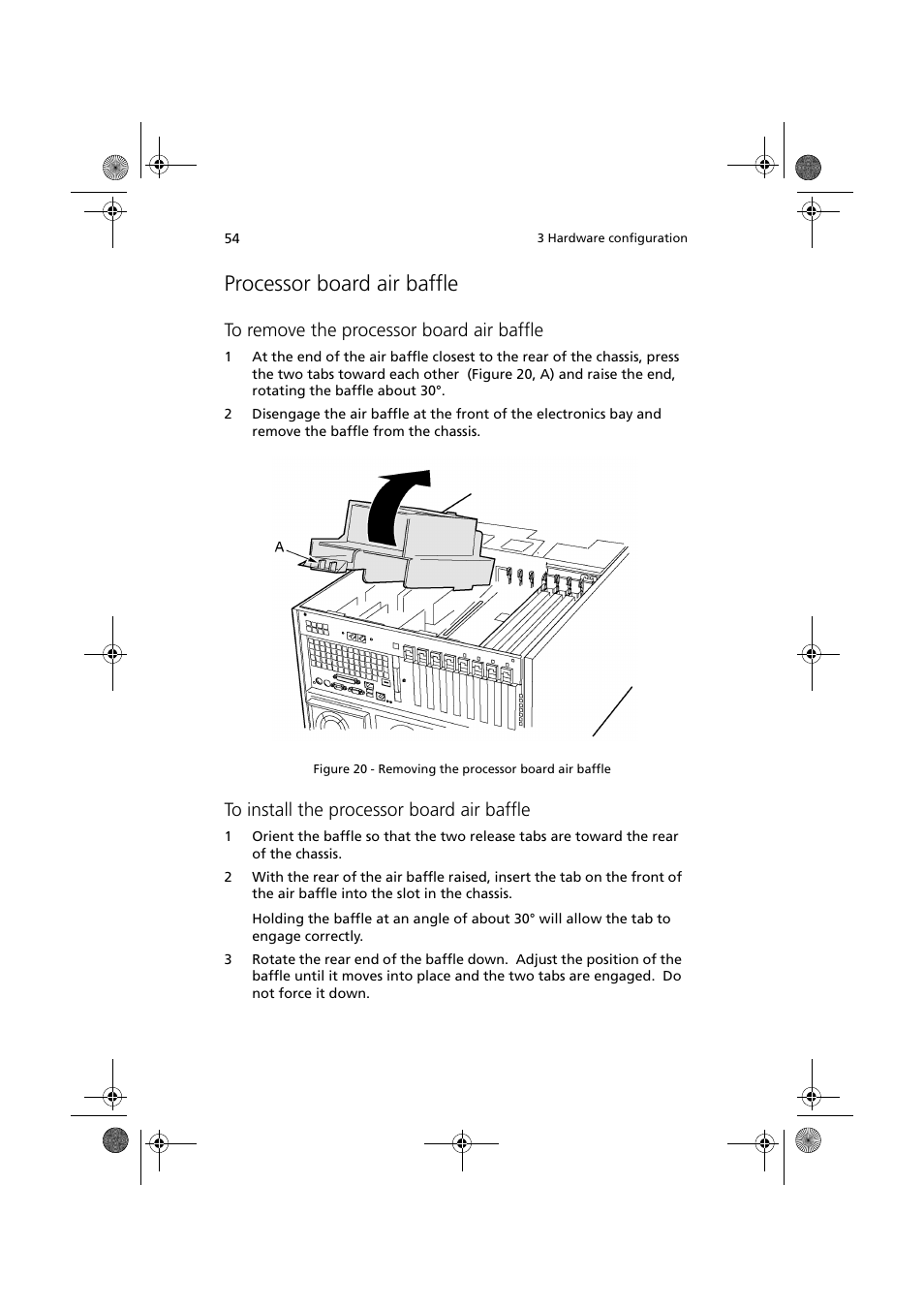 Processor board air baffle | Acer Altos G900 User Manual | Page 70 / 248