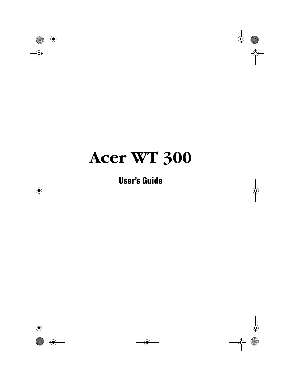 Acer WT 300 User Manual | 54 pages