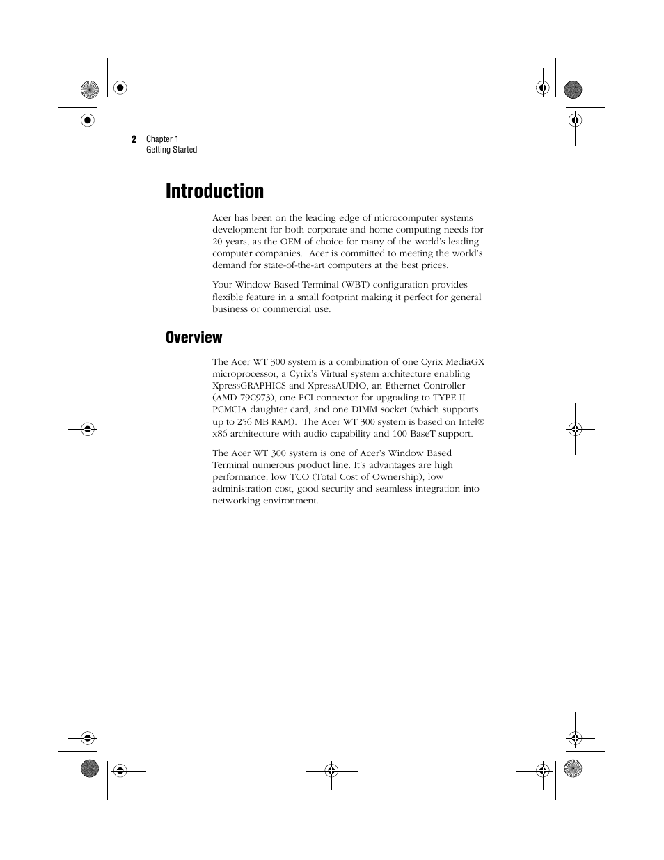 Introduction, Overview | Acer WT 300 User Manual | Page 10 / 54