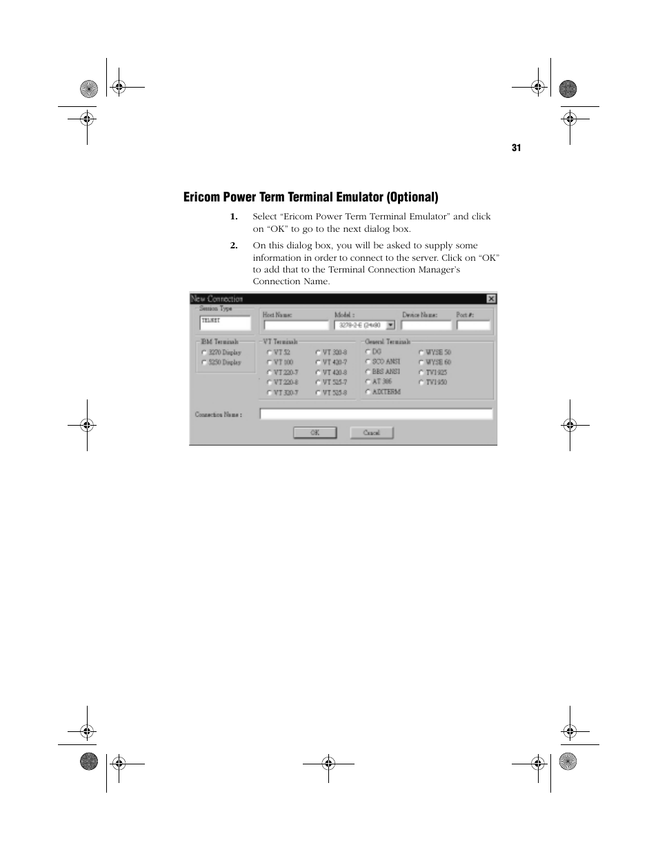 Ericom power term terminal emulator (optional) | Acer WT 300 User Manual | Page 39 / 54