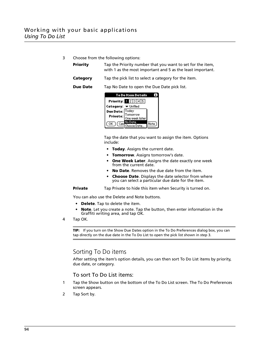 Sorting to do items | Acer s10 User Manual | Page 112 / 338