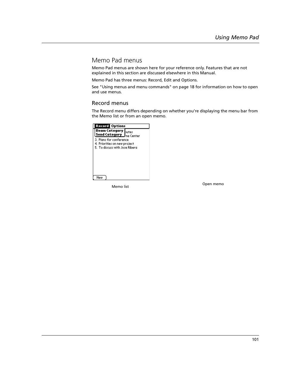 Memo pad menus | Acer s10 User Manual | Page 119 / 338