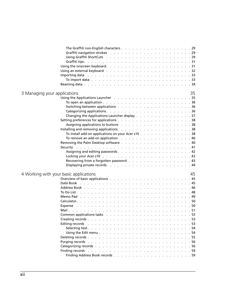 Acer s10 User Manual | Page 12 / 338