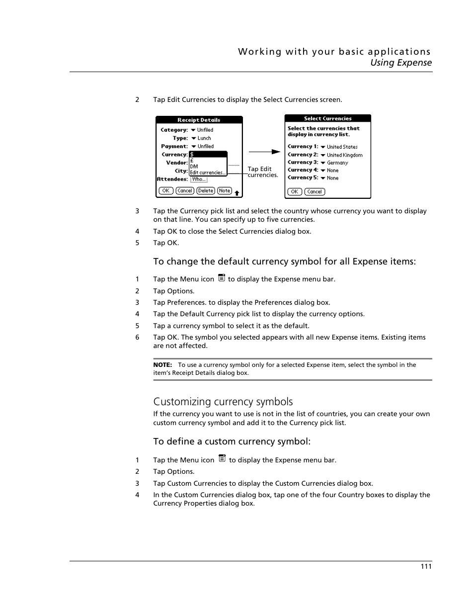 Customizing currency symbols | Acer s10 User Manual | Page 129 / 338