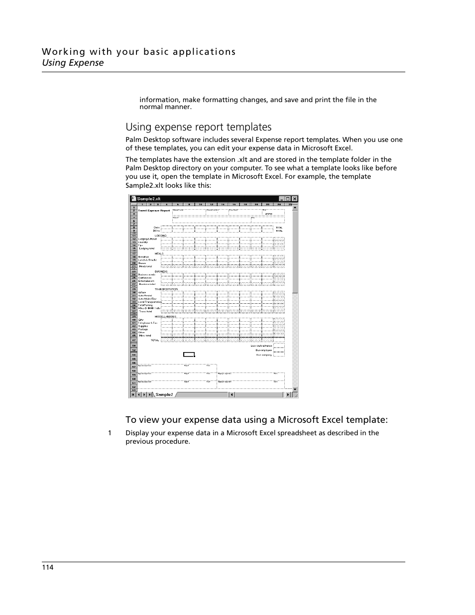 Using expense report templates | Acer s10 User Manual | Page 132 / 338