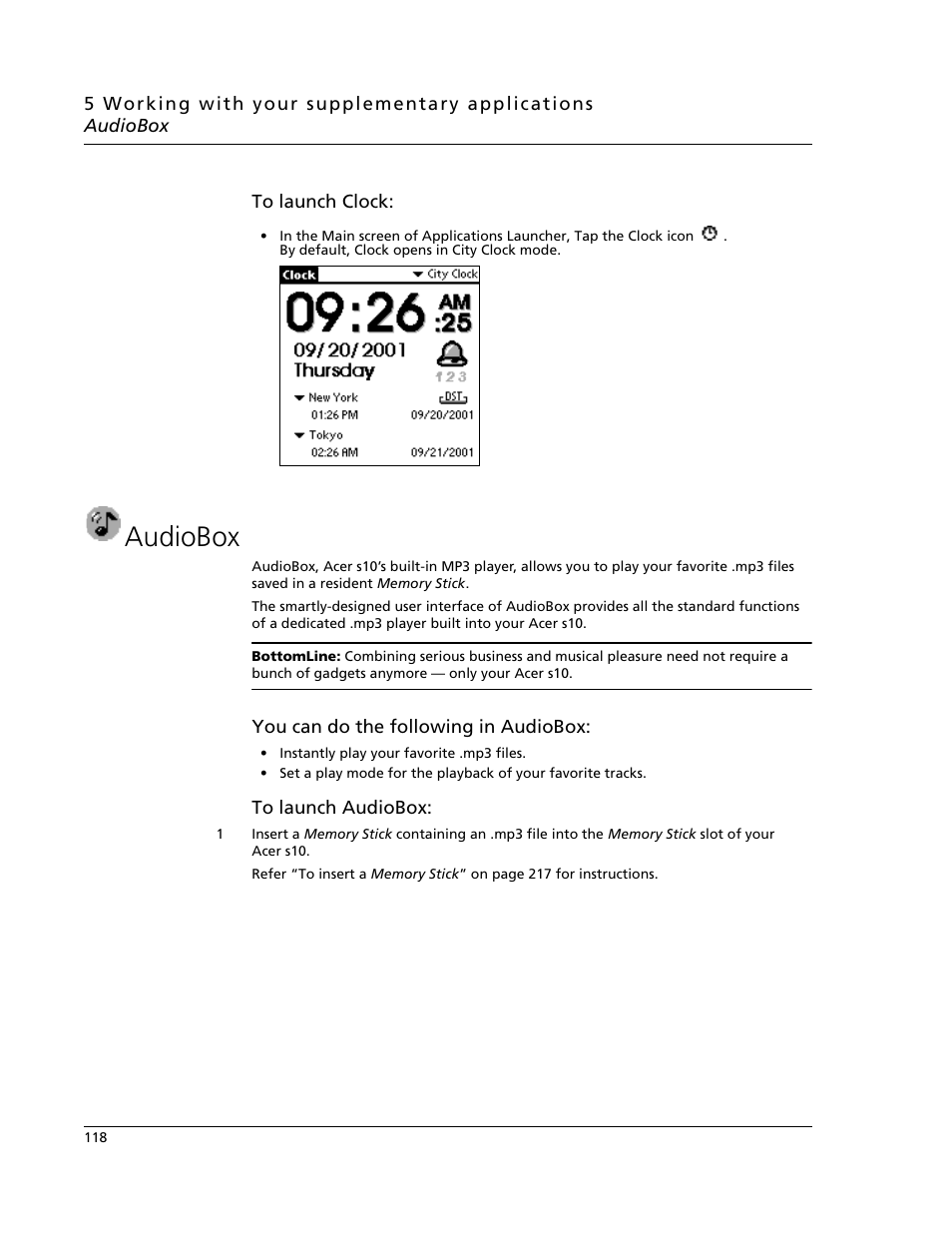 Audiobox | Acer s10 User Manual | Page 136 / 338