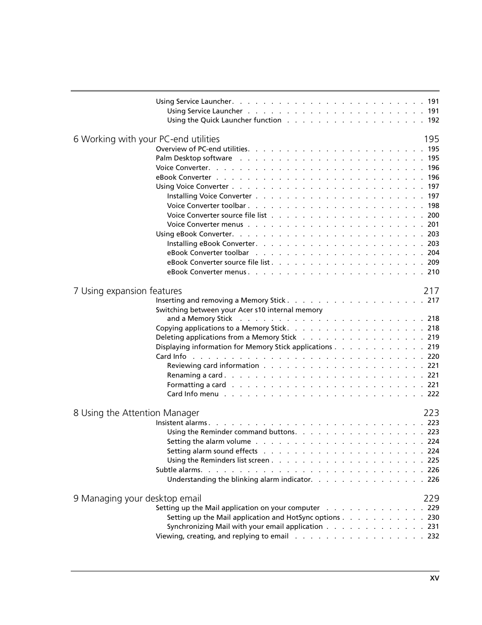 Acer s10 User Manual | Page 15 / 338