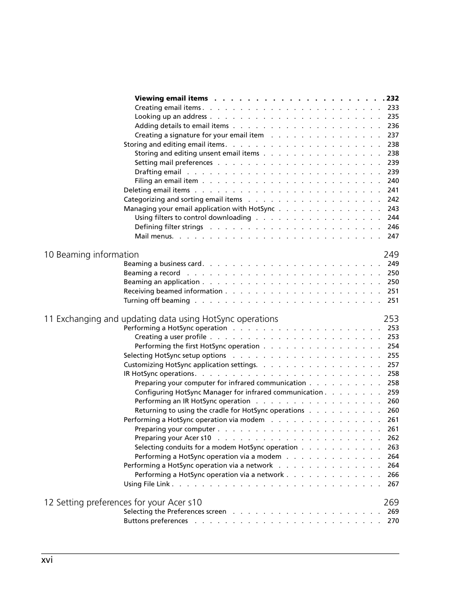 Acer s10 User Manual | Page 16 / 338