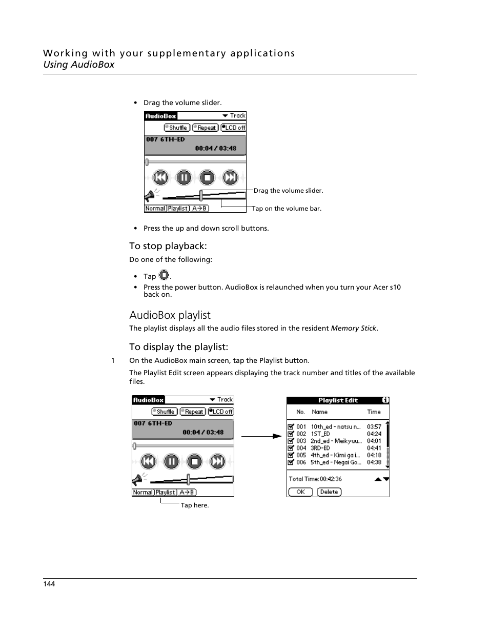 Audiobox playlist | Acer s10 User Manual | Page 162 / 338