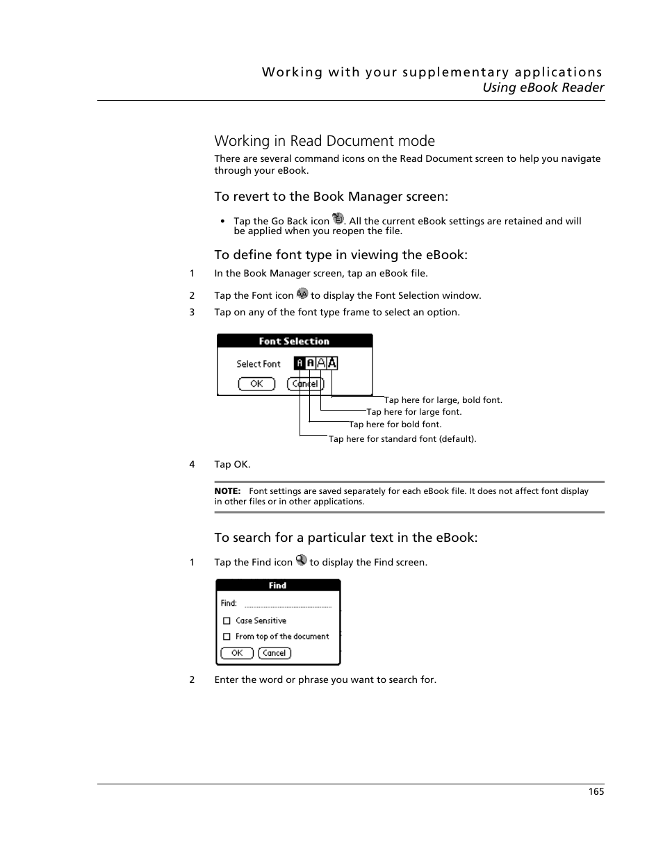 Working in read document mode | Acer s10 User Manual | Page 183 / 338