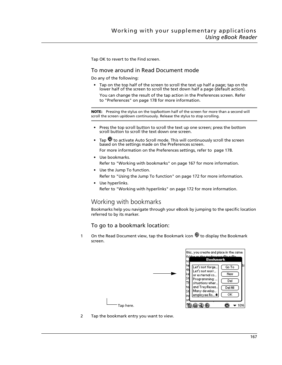 Working with bookmarks | Acer s10 User Manual | Page 185 / 338