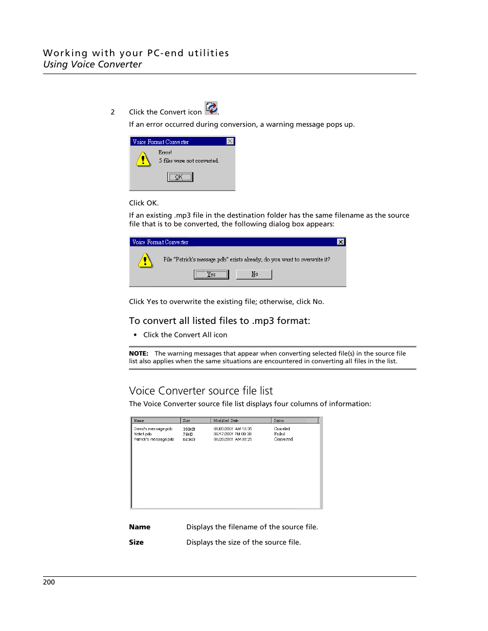 Voice converter source file list | Acer s10 User Manual | Page 218 / 338