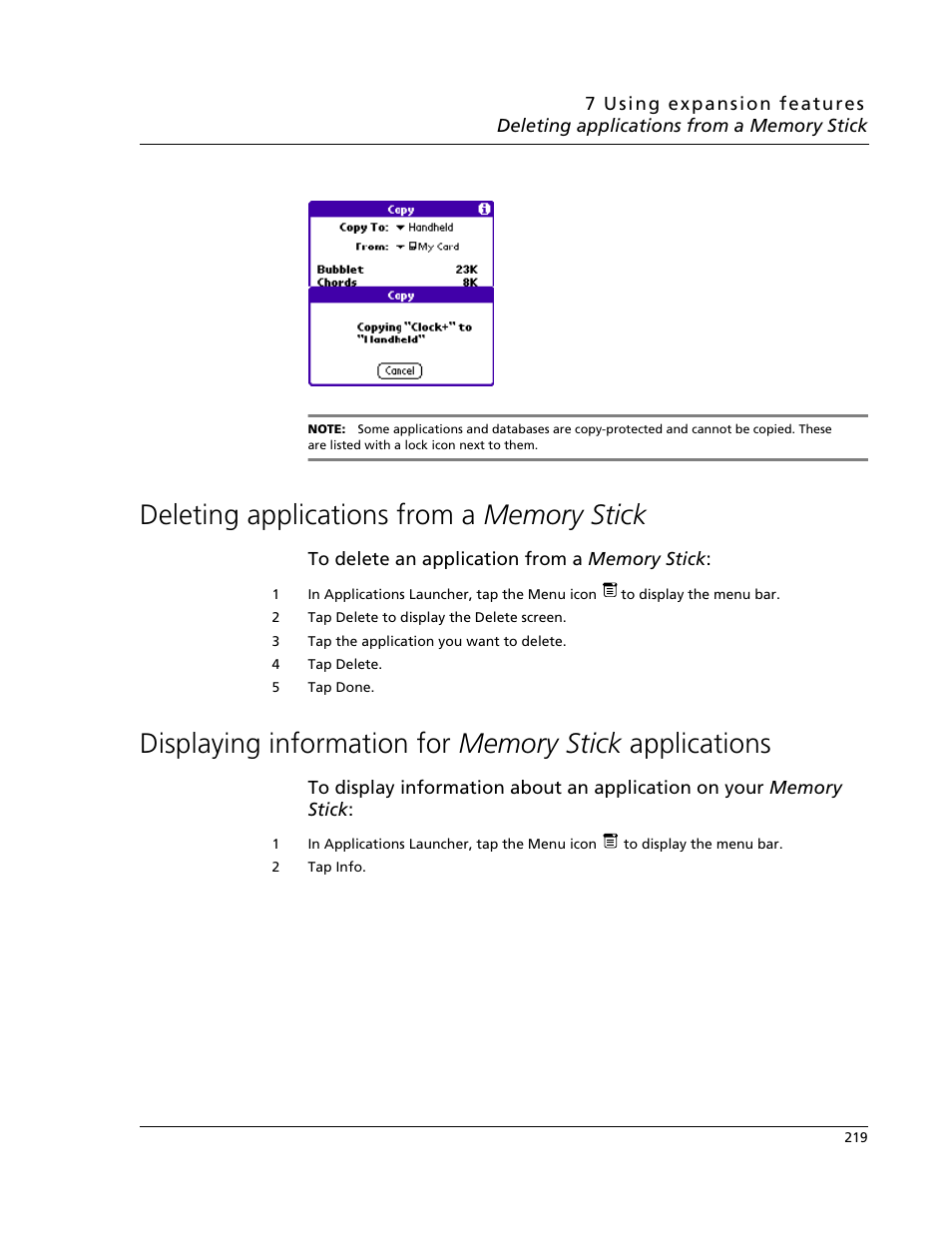 Deleting applications from a memory stick | Acer s10 User Manual | Page 237 / 338