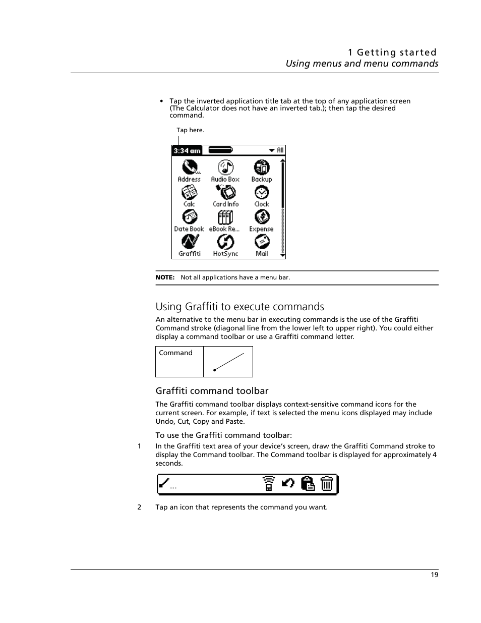 Using graffiti to execute commands | Acer s10 User Manual | Page 37 / 338