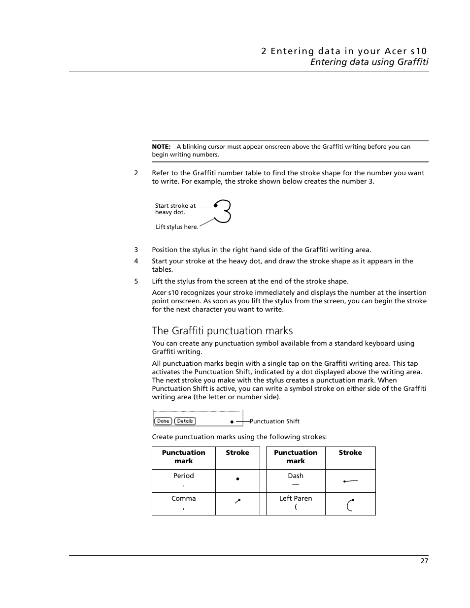 The graffiti punctuation marks | Acer s10 User Manual | Page 45 / 338