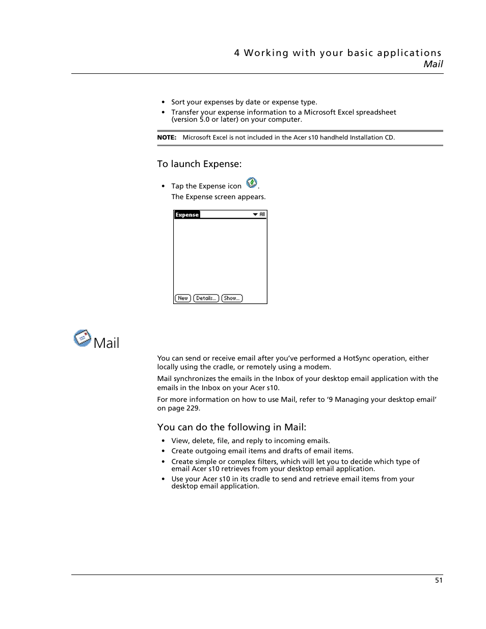 Mail | Acer s10 User Manual | Page 69 / 338