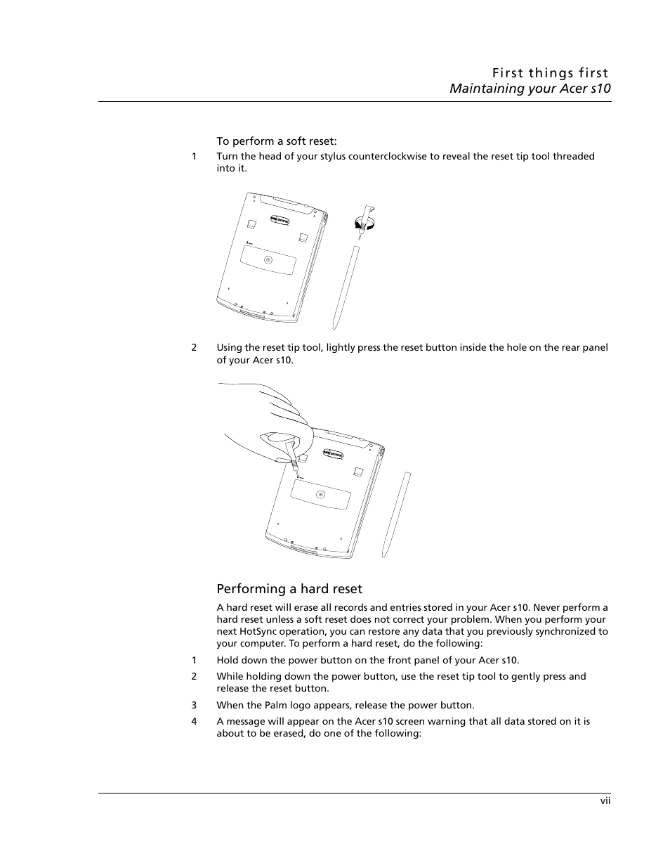 Acer s10 User Manual | Page 7 / 338