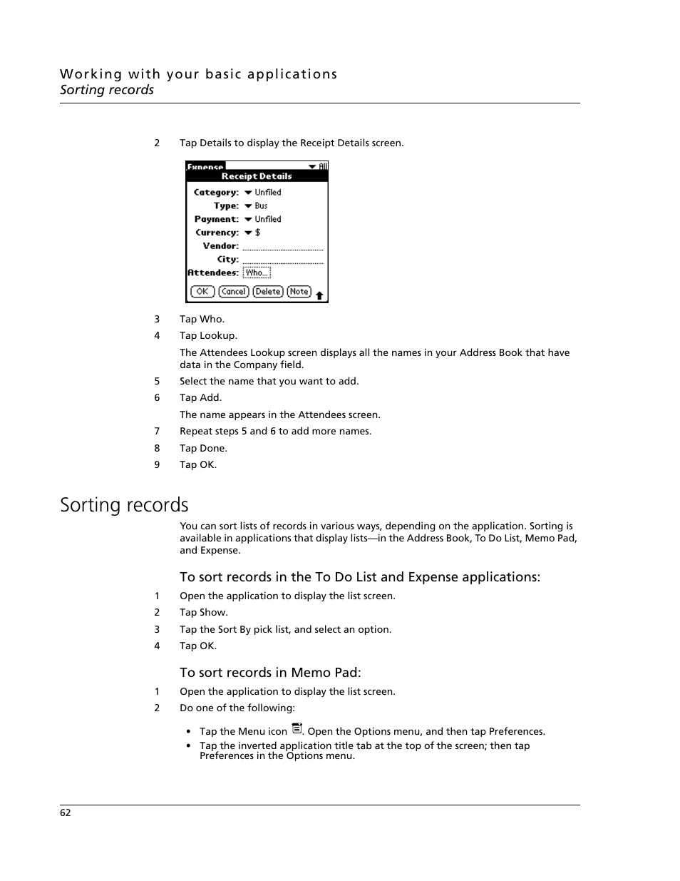 Sorting records | Acer s10 User Manual | Page 80 / 338