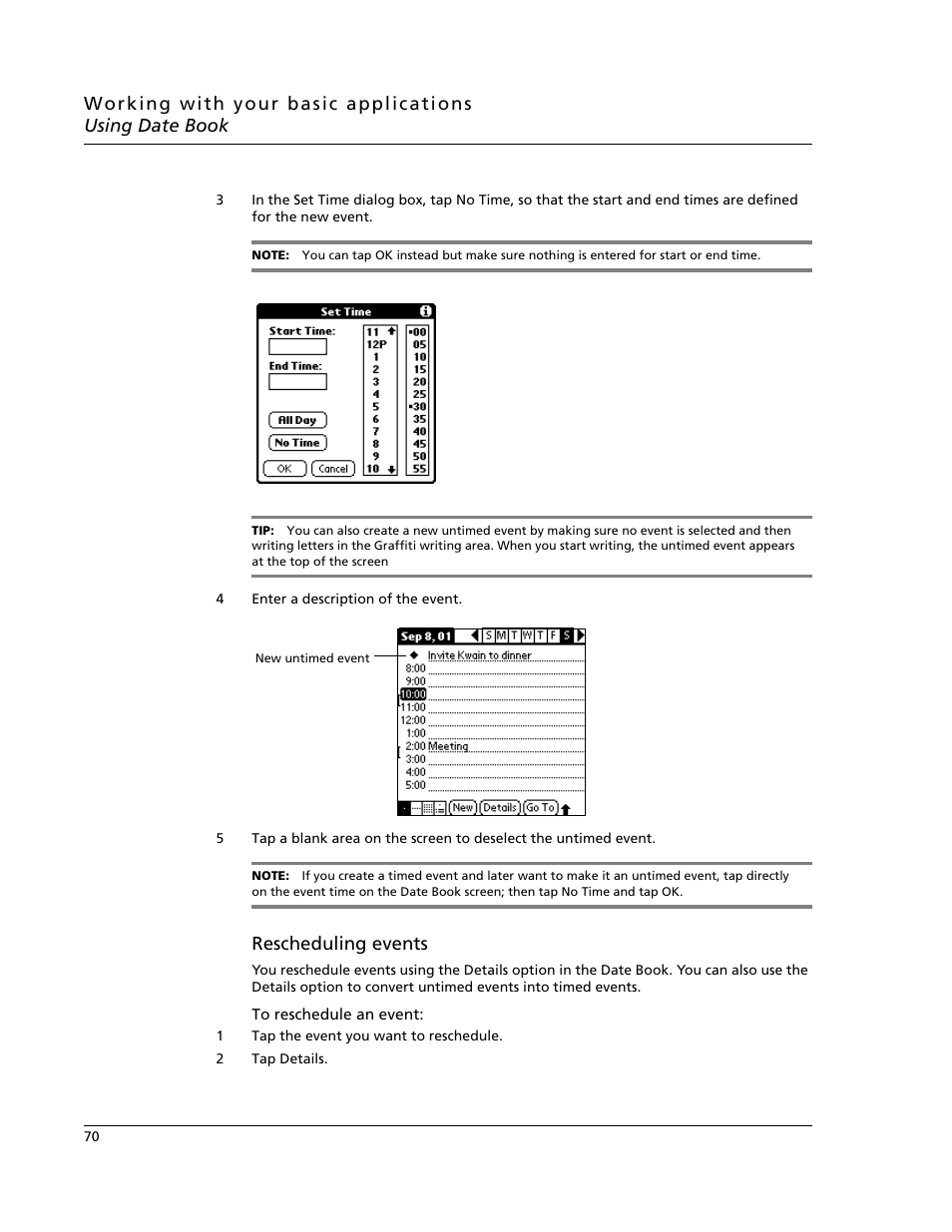 Rescheduling events | Acer s10 User Manual | Page 88 / 338