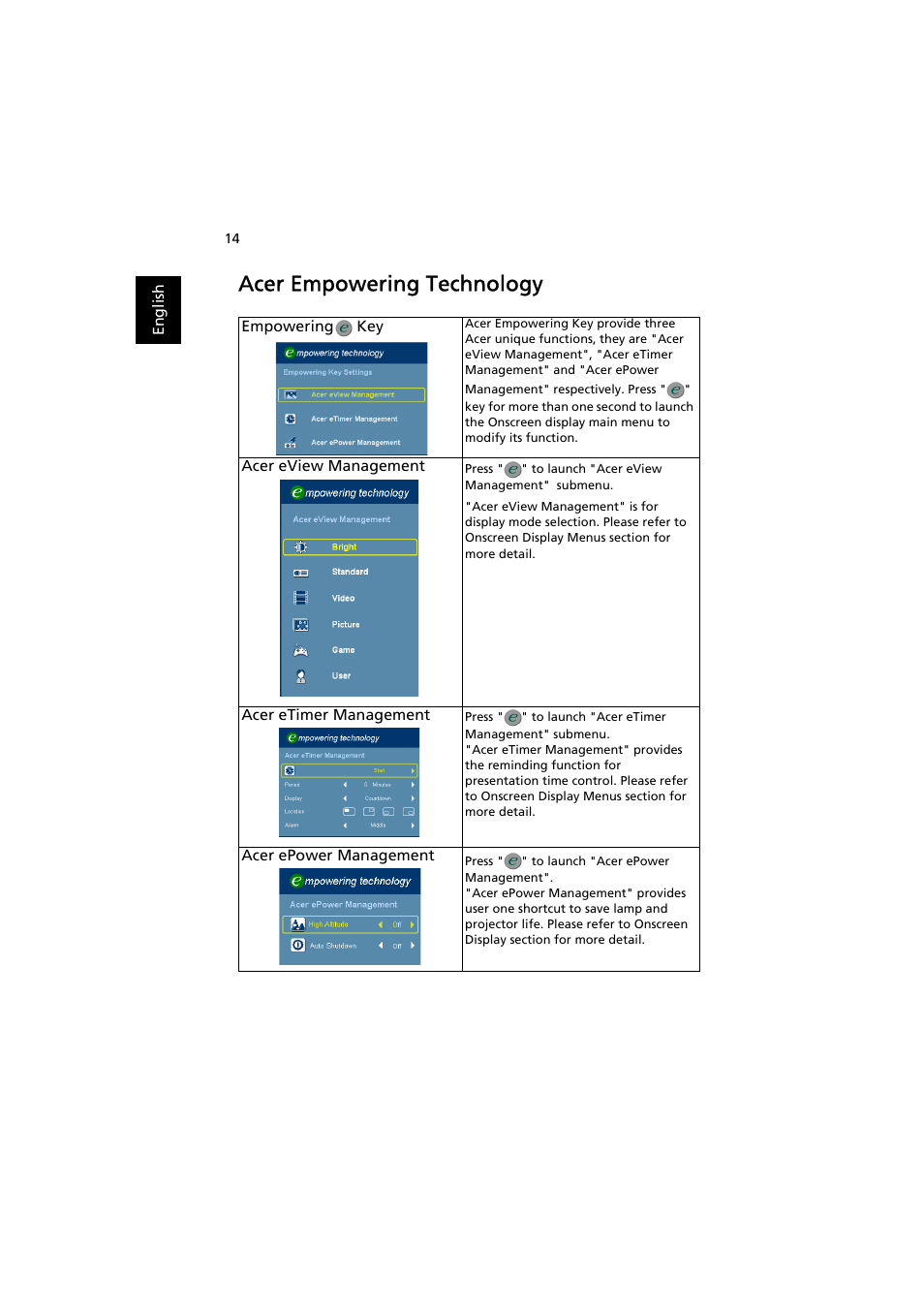 Acer empowering technology | Acer K11 User Manual | Page 24 / 47