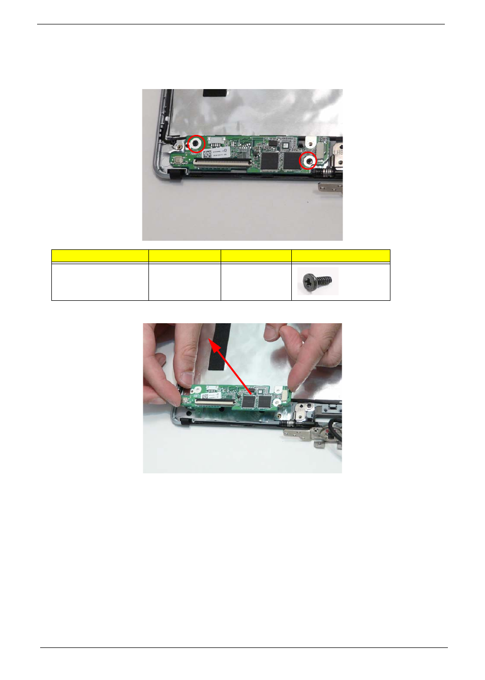 Removing the touchscreen board | Acer 1820PT User Manual | Page 102 / 216