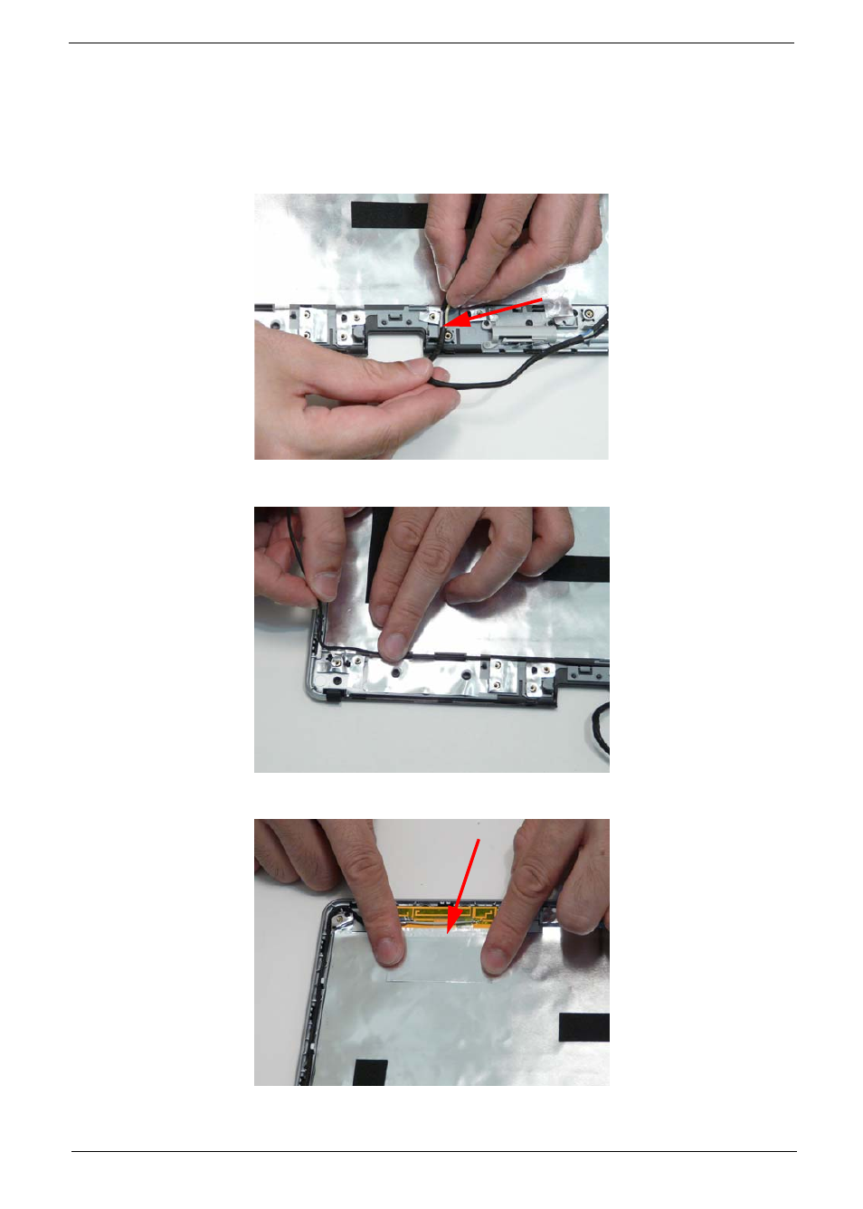 Lcd reassembly procedure, Replacing the antennas | Acer 1820PT User Manual | Page 107 / 216