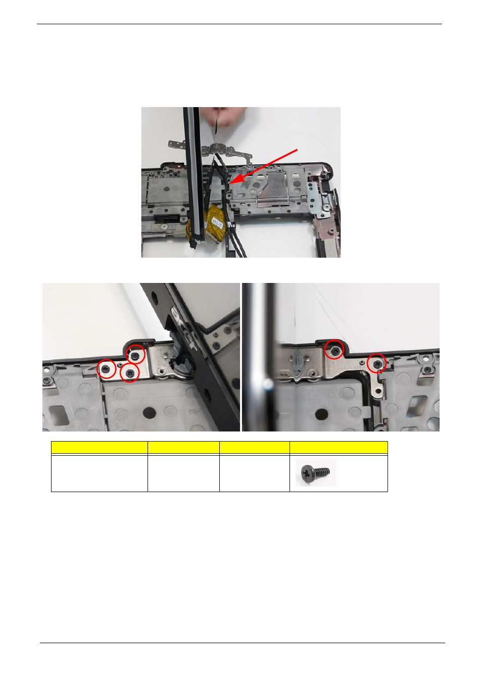 Main unit reassembly process, Replacing the lcd module | Acer 1820PT User Manual | Page 120 / 216