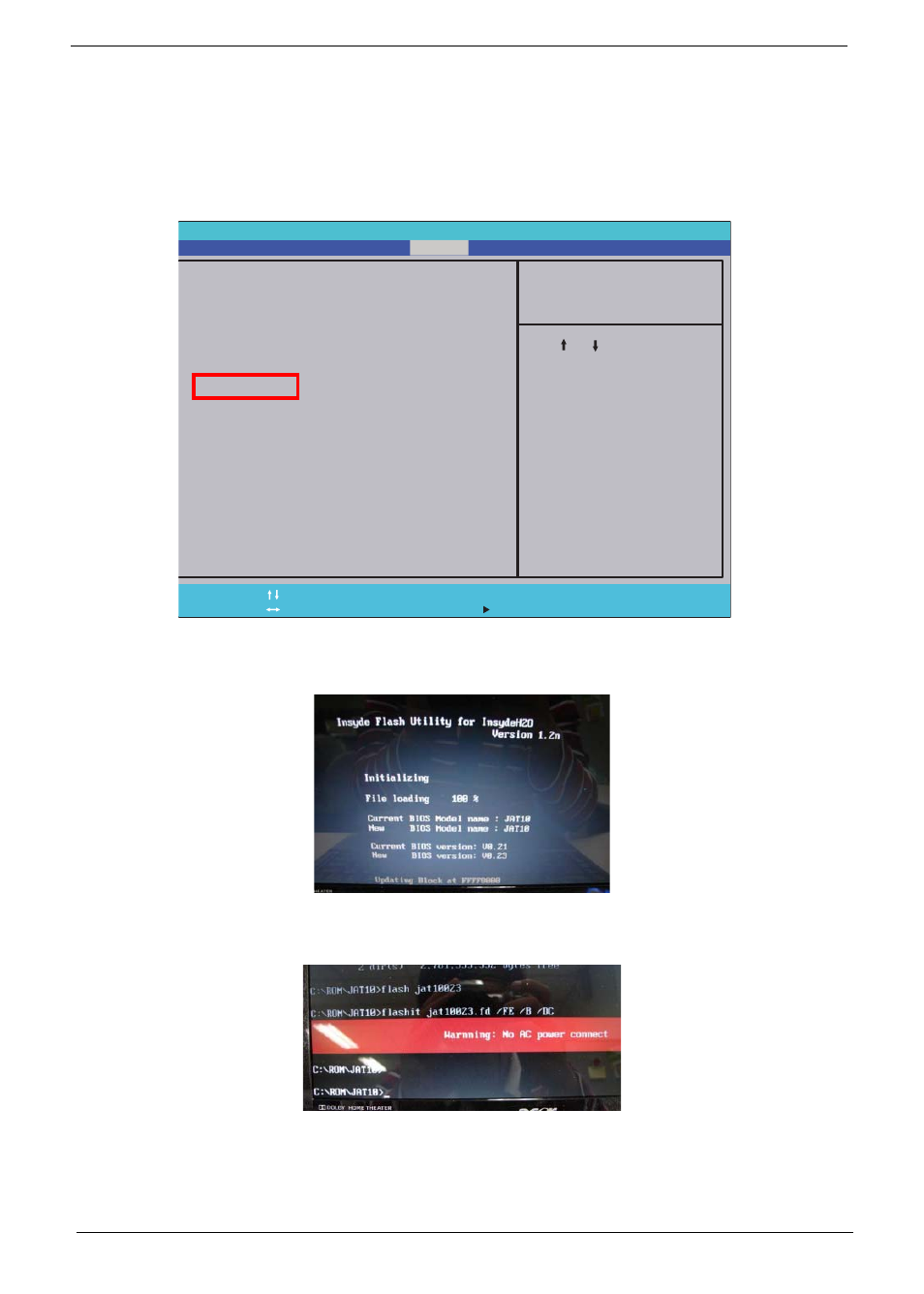 Dos flash utility | Acer 1820PT User Manual | Page 42 / 216