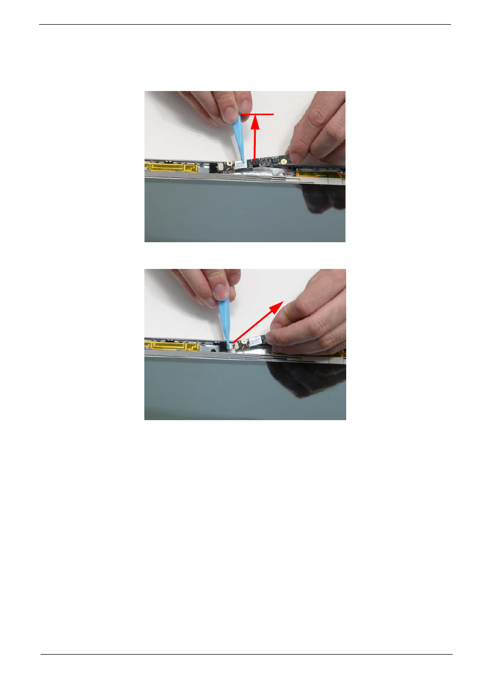 Removing the camera board | Acer 1820PT User Manual | Page 95 / 216
