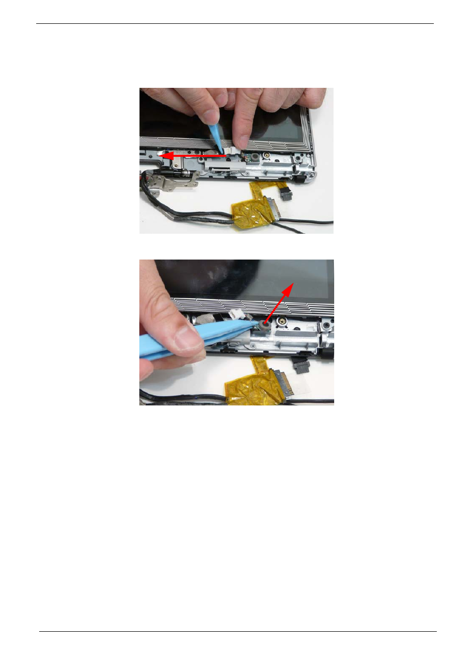 Removing the microphone, Removing the lcd panel, Removing the microphone removing the lcd panel | Acer 1820PT User Manual | Page 96 / 216