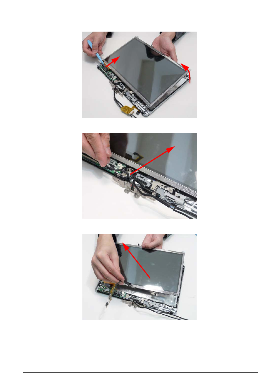 Removing the lcd cable | Acer 1820PT User Manual | Page 98 / 216