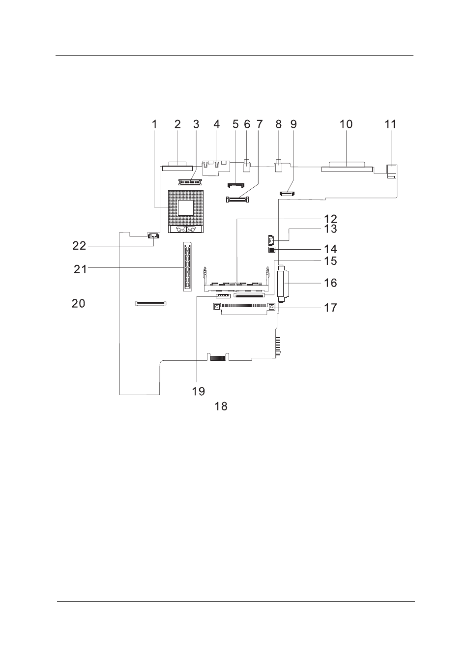 Board layout, Top view | Acer 230 User Manual | Page 13 / 164