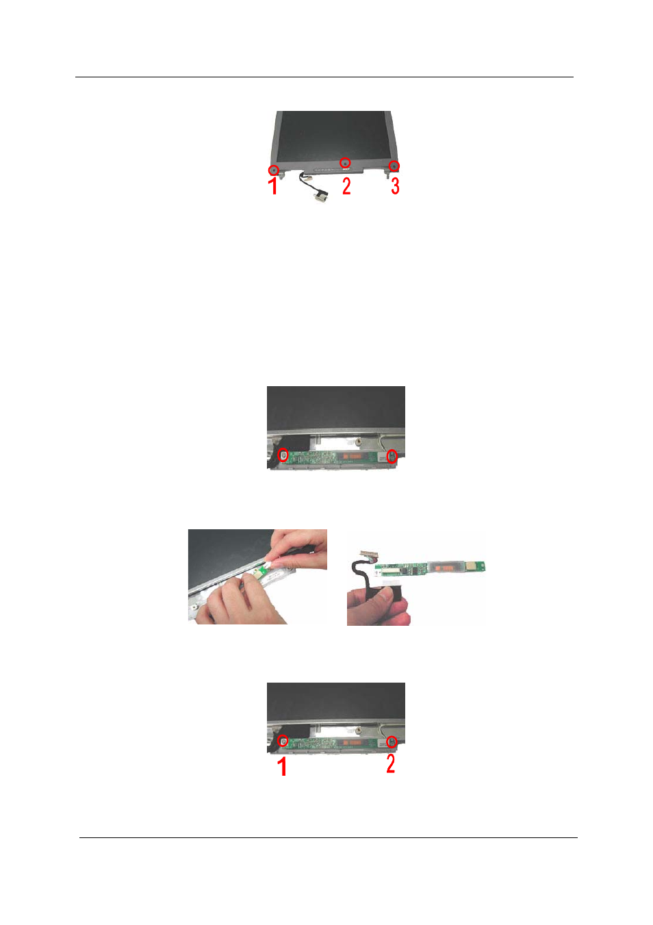 Removing the inverter board (14.1” lcd) | Acer 230 User Manual | Page 82 / 164