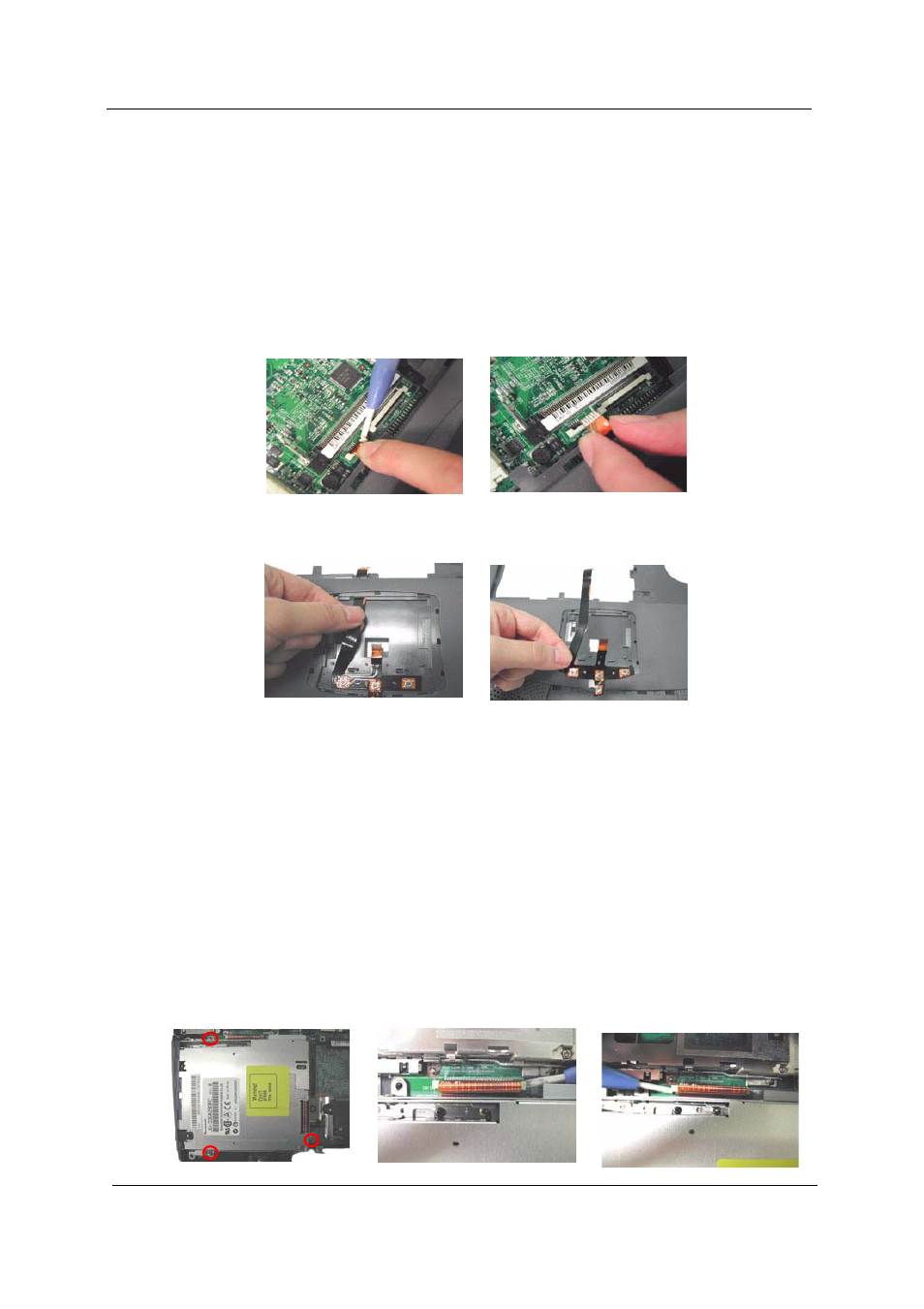 Removing the touch pad cable, Removing the floppy disk drive module | Acer 230 User Manual | Page 92 / 164
