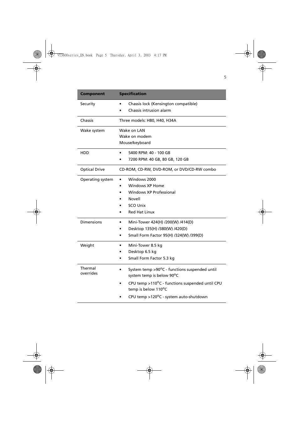 Acer 3600 Series User Manual | Page 11 / 122