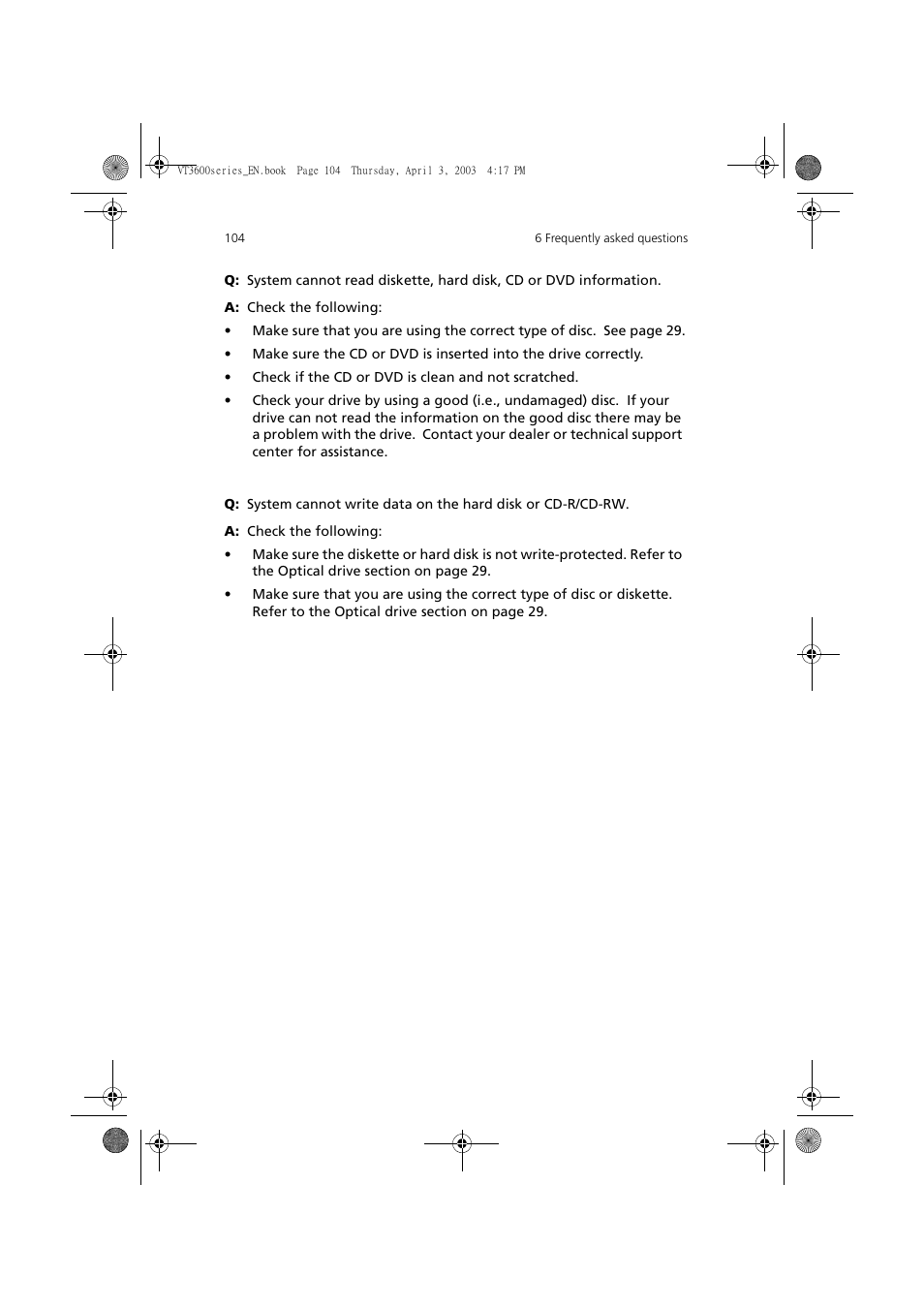 Acer 3600 Series User Manual | Page 110 / 122