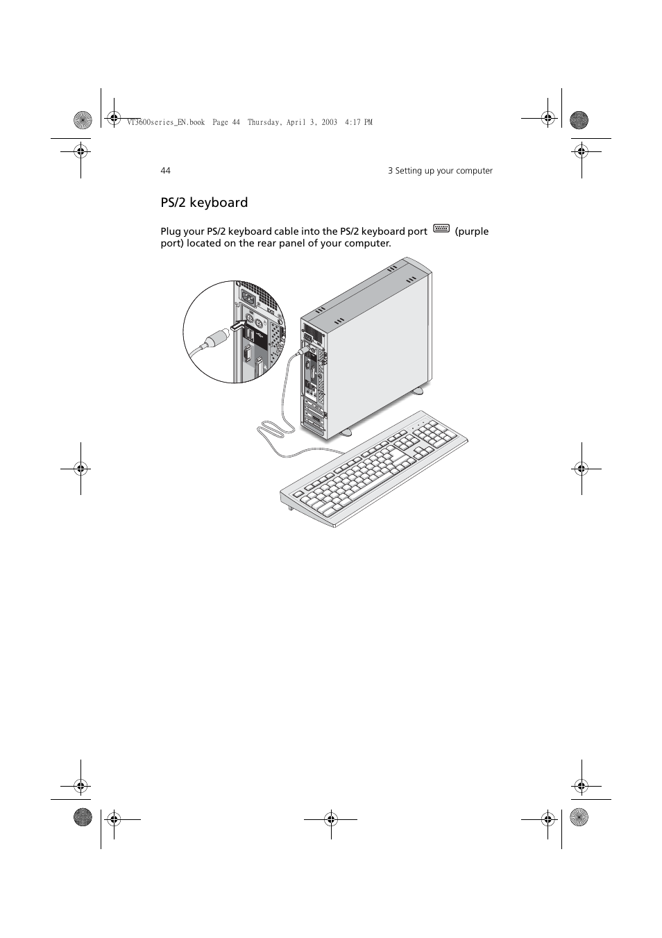 Ps/2 keyboard | Acer 3600 Series User Manual | Page 50 / 122