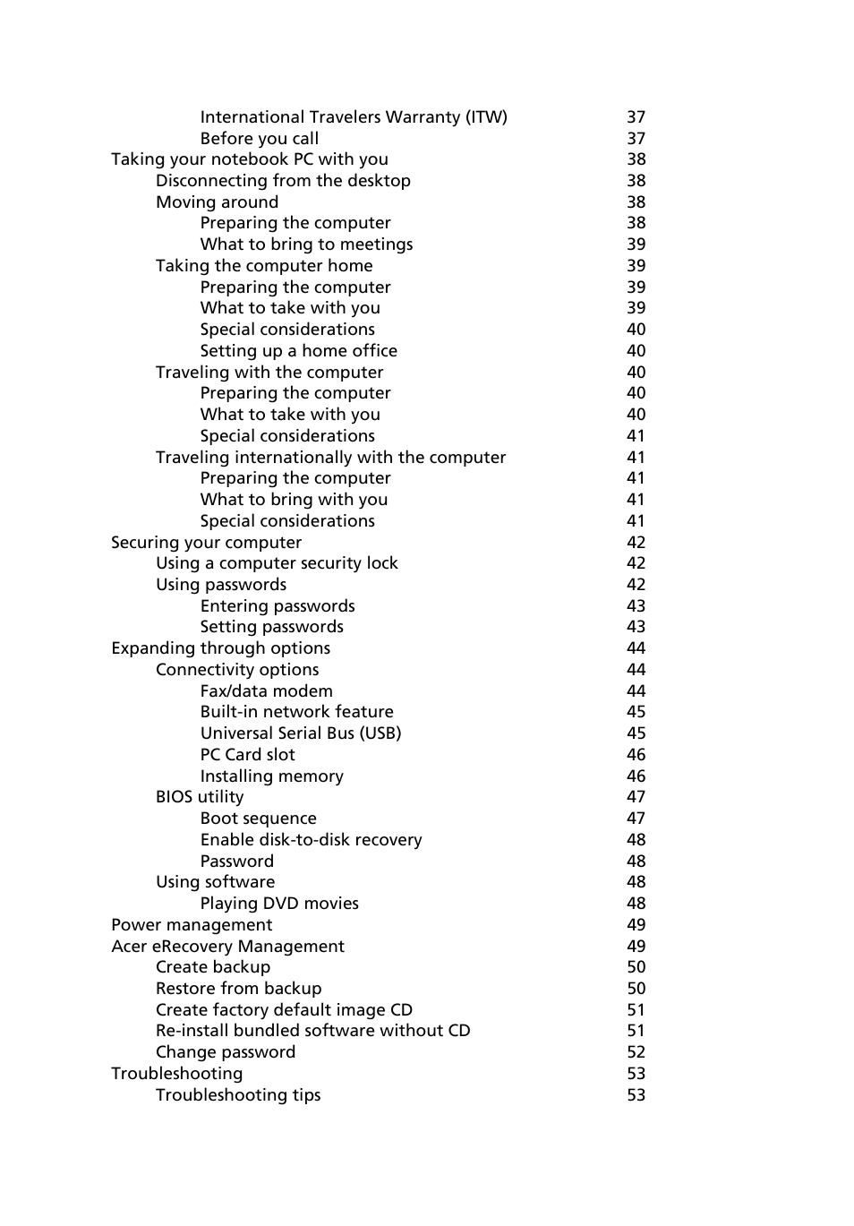 Acer 2450 User Manual | Page 12 / 81