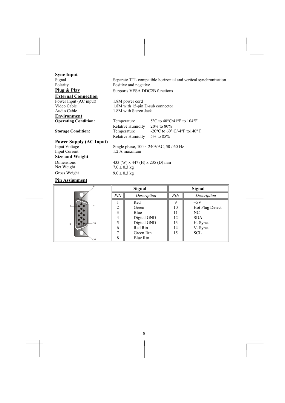 Acer AL1911 User Manual | Page 8 / 10