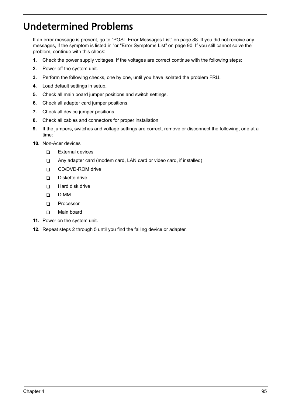 Undetermined problems | Acer Aspire L310 User Manual | Page 103 / 117