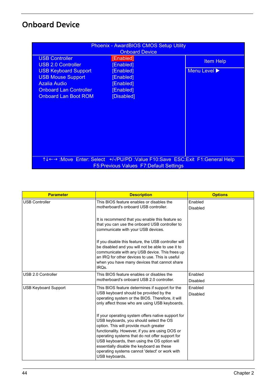 Onboard device | Acer Aspire L310 User Manual | Page 52 / 117