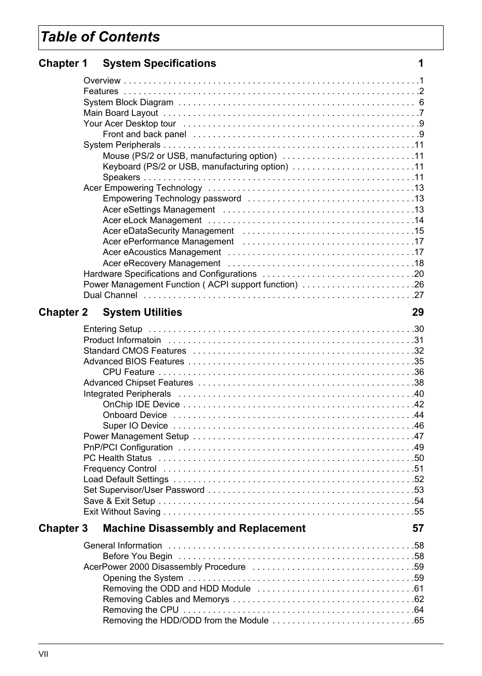 Acer Aspire L310 User Manual | Page 7 / 117