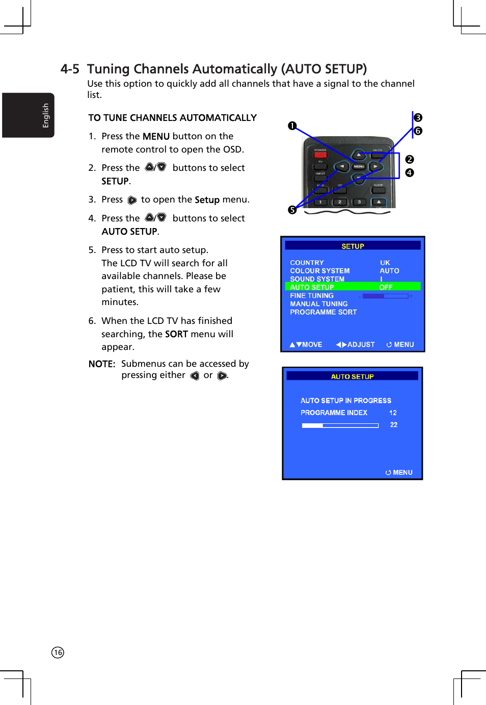 5 tuning channels automatically (auto setup) | Acer AT2001 User Manual | Page 16 / 34