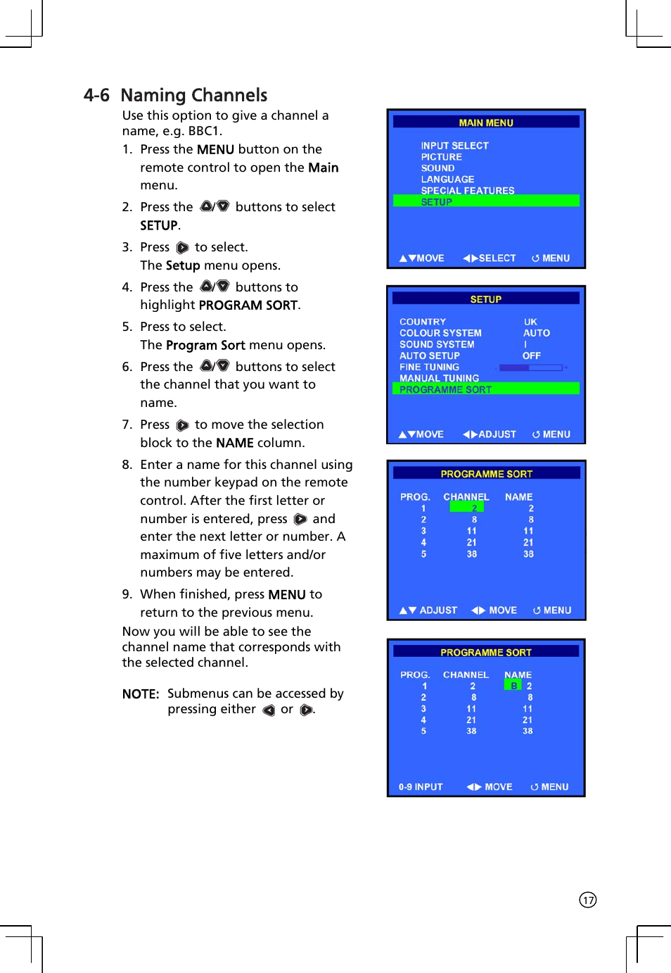 6 naming channels | Acer AT2001 User Manual | Page 17 / 34