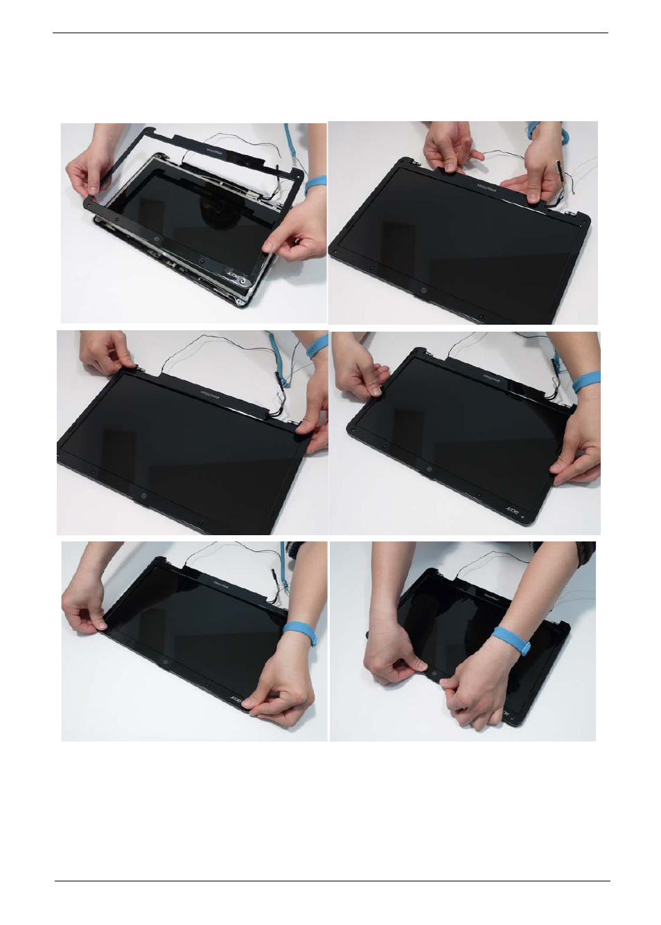 Replacing the lcd bezel | Acer 5517 User Manual | Page 105 / 182