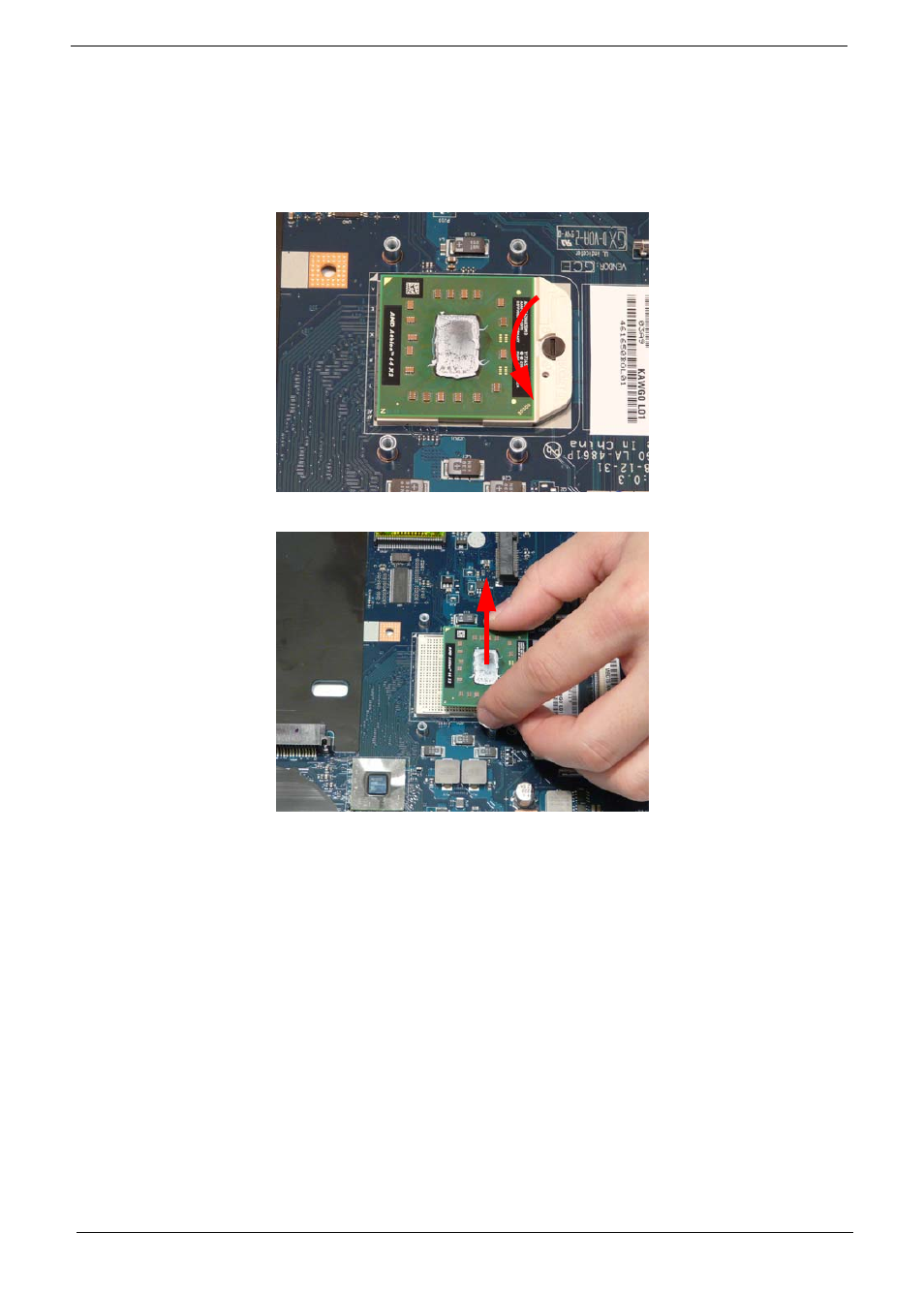 Removing the cpu | Acer 5517 User Manual | Page 88 / 182