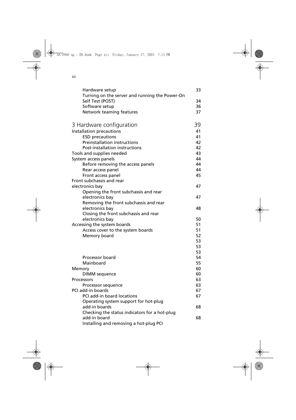 3 hardware configuration 39 | Acer Altos G901 User Manual | Page 12 / 244