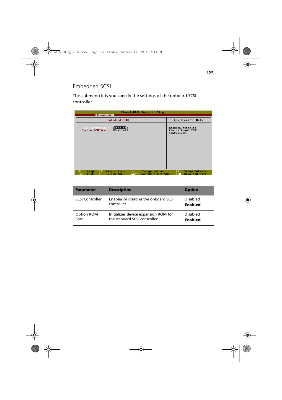 Embedded scsi | Acer Altos G901 User Manual | Page 141 / 244