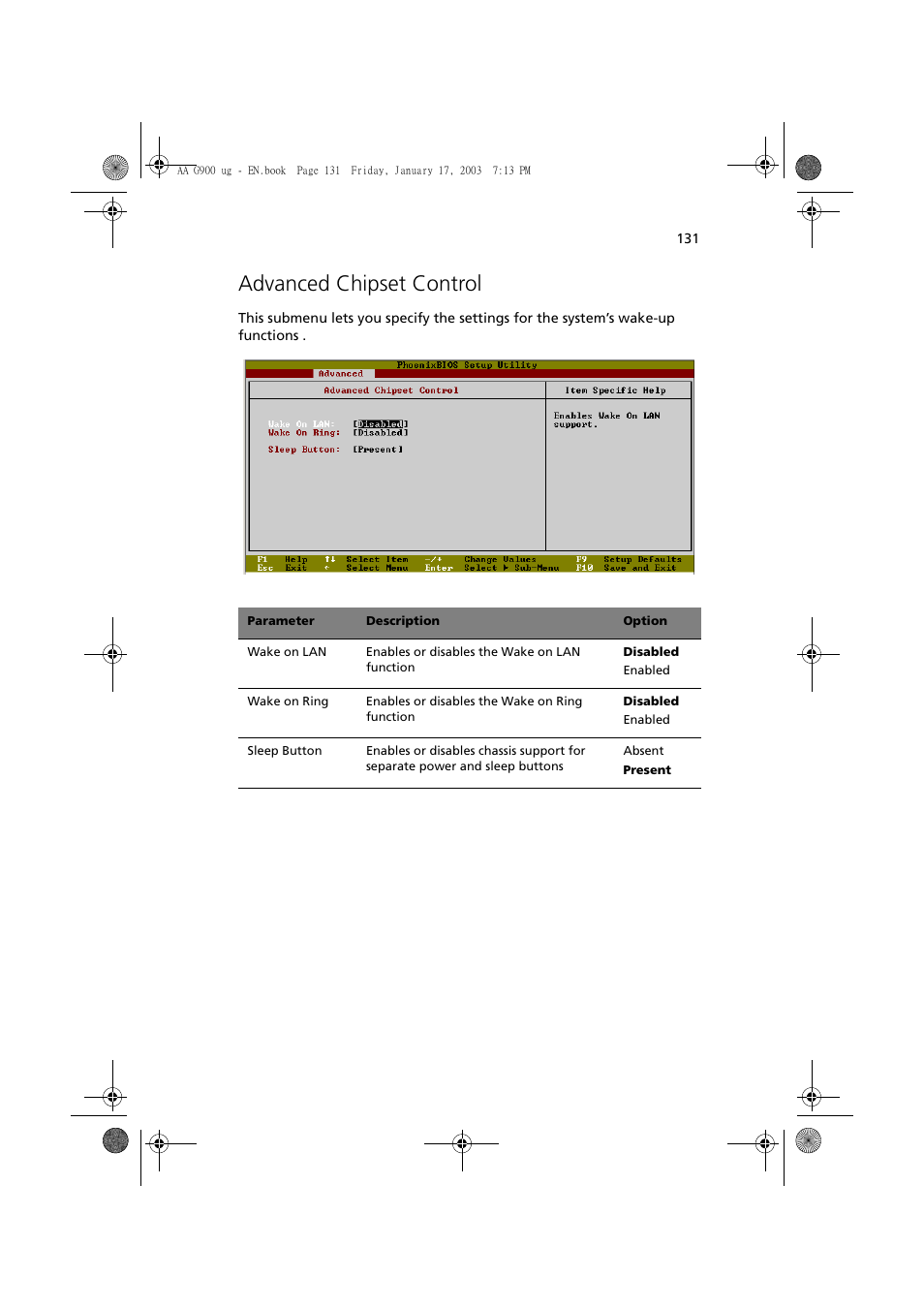 Advanced chipset control | Acer Altos G901 User Manual | Page 147 / 244